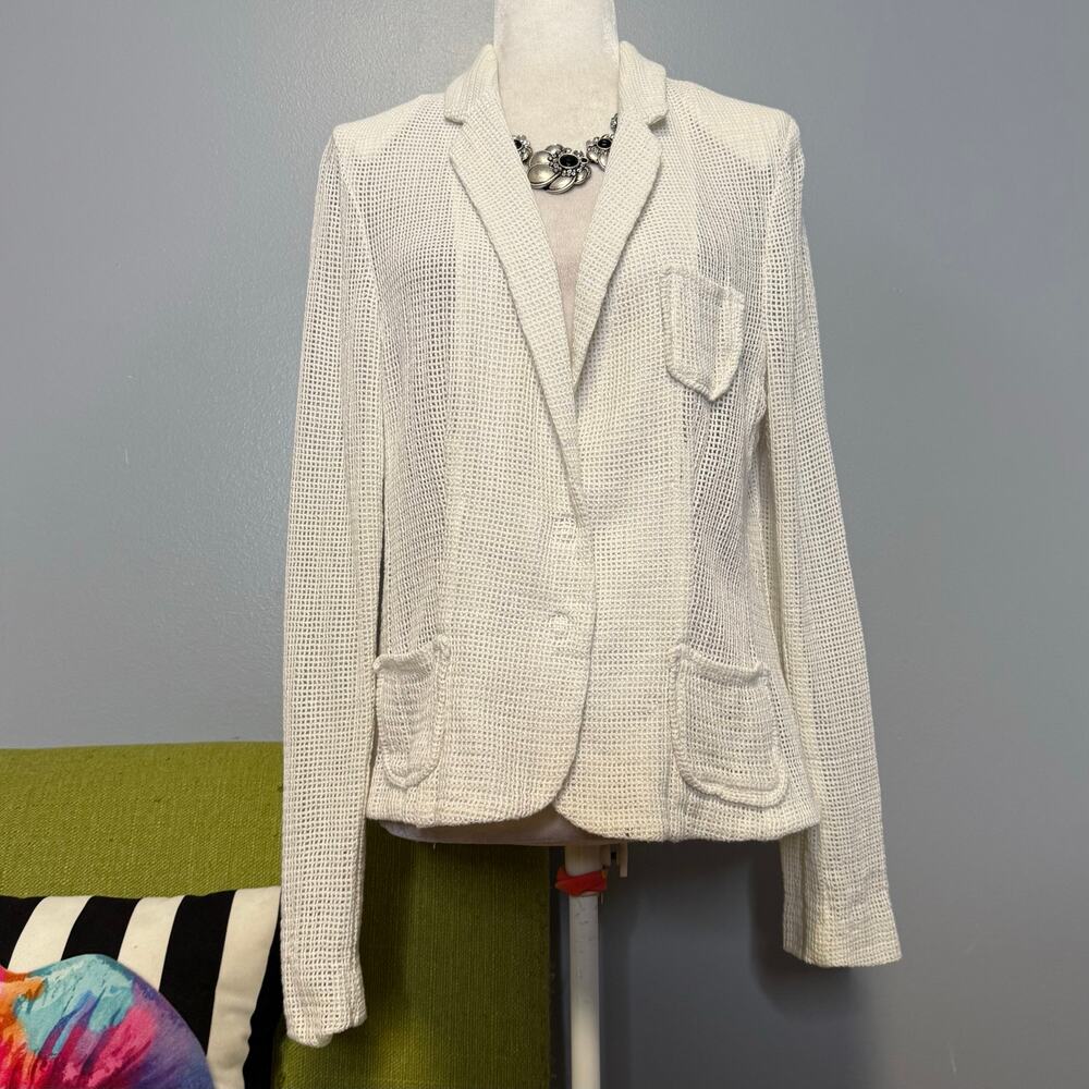 People like Frank White Cotton Knit Cardigan Sweater